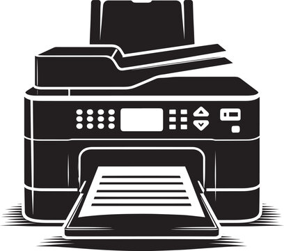 recommend clip art: Digital printer silhouette vector isolated on a white background 
