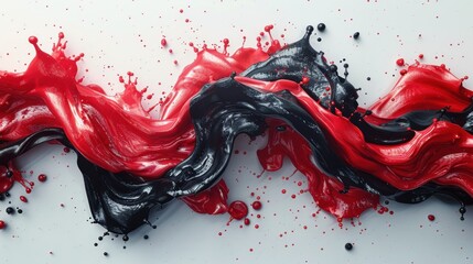 3D red and black liquid