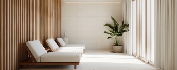 Fototapeta premium Holistic spa room emphasizing mindfulness, cultivating inner peace and self-care
