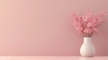 3D women's day mockup with empty space, minimalism, pastel colors, flat style