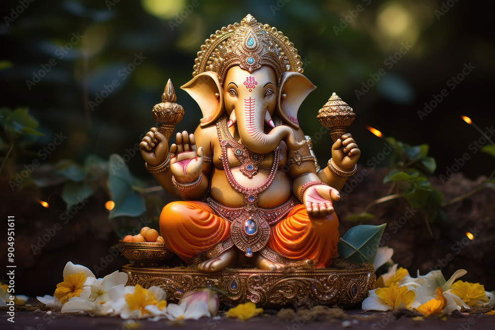 Sticker beautiful statue of god ganesha