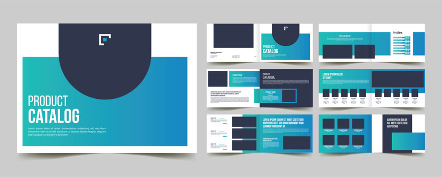 company product catalog landscape portfolio layout, 12 page catalog brochure with premium product price list