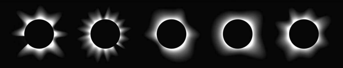 Set of circle illuminate light frames