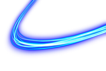futuristic blue neon lines with high speed traffic effect