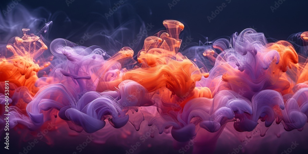 Poster vibrant and swirling ink patterns in a multitude of rich colors create a captivating abstract visual