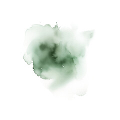 Emerald watercolor splash on transparent background