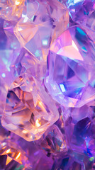 Digital psychedelic holographic glitter gemstone abstract graphic poster background