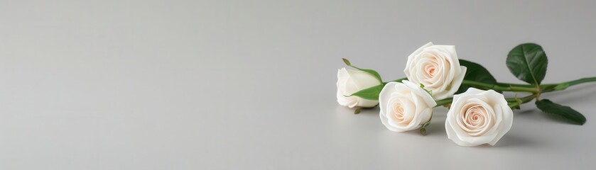 Fototapeta premium Porcelain-style roses, delicate bridal decoration, soft elegance, flat design illustration