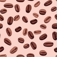 Obraz premium Seamless coffee bean pattern