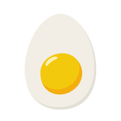 Boiled egg isolated on a white background. Vector illustration in a flat style. Fried egg icon.	
