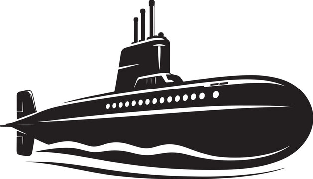 recommend clip art: Nuclear submarine silhouette flat vector illustration isolated on a white background