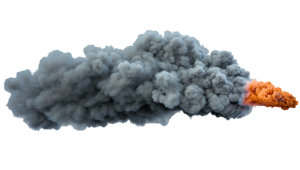 Grey smoke explosion transparent background