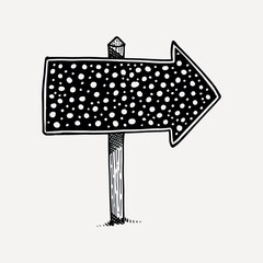 Hand-drawn arrow sign illustration