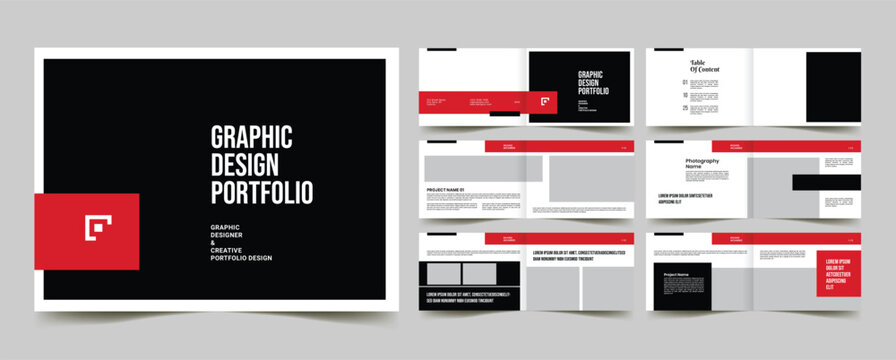 graphic design landscape portfolio design template, design collection portfolio proposal layout design.