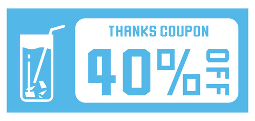 飲食点をイメージしたポップなクーポンチケット