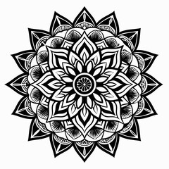 Modern mandala design , black and white mandala design, abstract mandala floral ornament