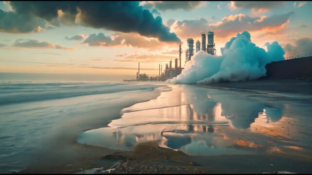 A carbon capture pilot project near a coastal area, showing the importance of diverse geographical implementations