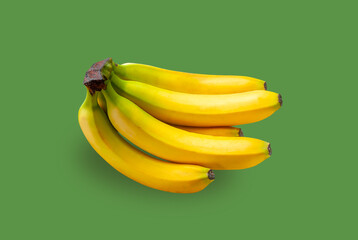 banana fruit isolated on green background