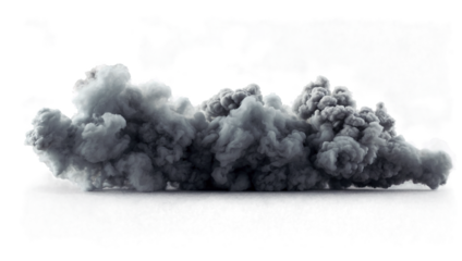 Grey smoke explosion transparent background