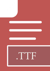 TTF File format icon fill inside