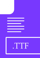 TTF File format icon fill insidse with symbol