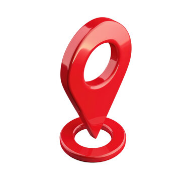 location mark sign in red isolated on white or transparent png