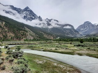 Beautiful, majestic view of the Basho Valley in Skardu, Pakistan. The Basho Valley is located on the heights of the mountains. Basho valley is famous for its natural beauty and picturesque views. 