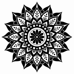 Modern mandala design , black and white mandala design, abstract mandala floral ornament