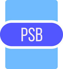 PSB File extension icon rounded and color fill