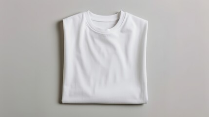 Folded White T-Shirt Mockup on Grey Background