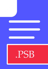 Obraz premium PSB File format icon fill inside