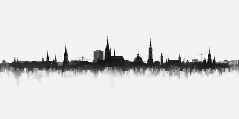 Naklejka premium skyline shilouette munich münchen germany