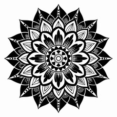 Modern mandala design , black and white mandala design, abstract mandala floral ornament