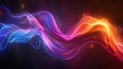 Abstract Glowing Waves with Bright Colors