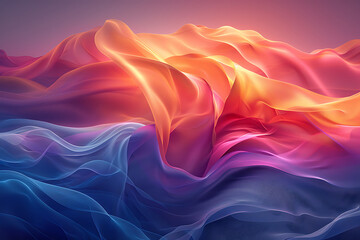 Obraz premium Singular intricately flowing colored smoke stream digital painting.