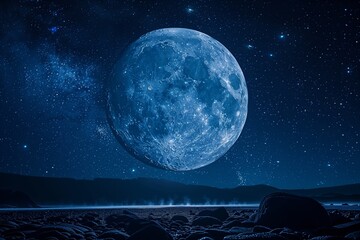 Fototapeta premium Stark Contrast: Isolated Night Sky with Stars and Moon on White Background