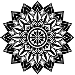 Modern mandala design , black and white mandala design, abstract mandala floral ornament