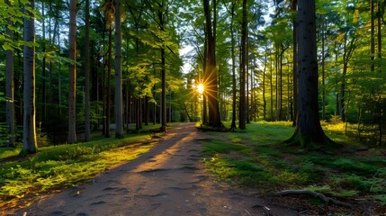 Naklejka premium morning in the forest