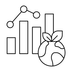 Environmental Progress Icon. Progress Bar with Eco Metrics Icon. Transparent PNG Illustration for Sustainability Tracking Concept