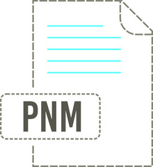 PNM File format icon dashed outline