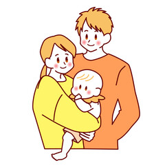 親子　抱っこ　イラスト