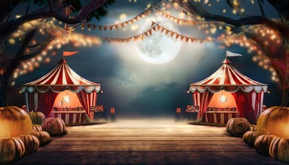 Halloween background with a whimsical, carnival theme