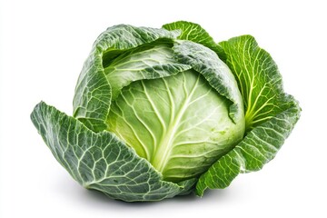 Obraz premium cabbage isolated on white background, full depth of field, ai