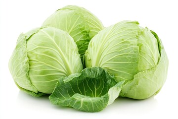 Fototapeta premium cabbage isolated on white background, full depth of field, ai