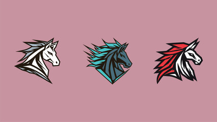 minimalist horse esport logo