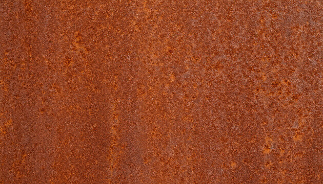 Closeup of rusted brown weathering steel texture