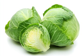 Fototapeta premium cabbage isolated on white background, full depth of field, ai