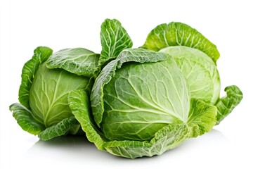 Obraz premium cabbage isolated on white background, full depth of field, ai