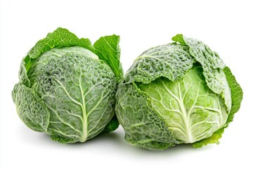 Obraz premium cabbage isolated on white background, full depth of field, ai