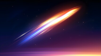 Stunning comet illustrations and wallpapers depicting comets passing through a captivating blue sky background